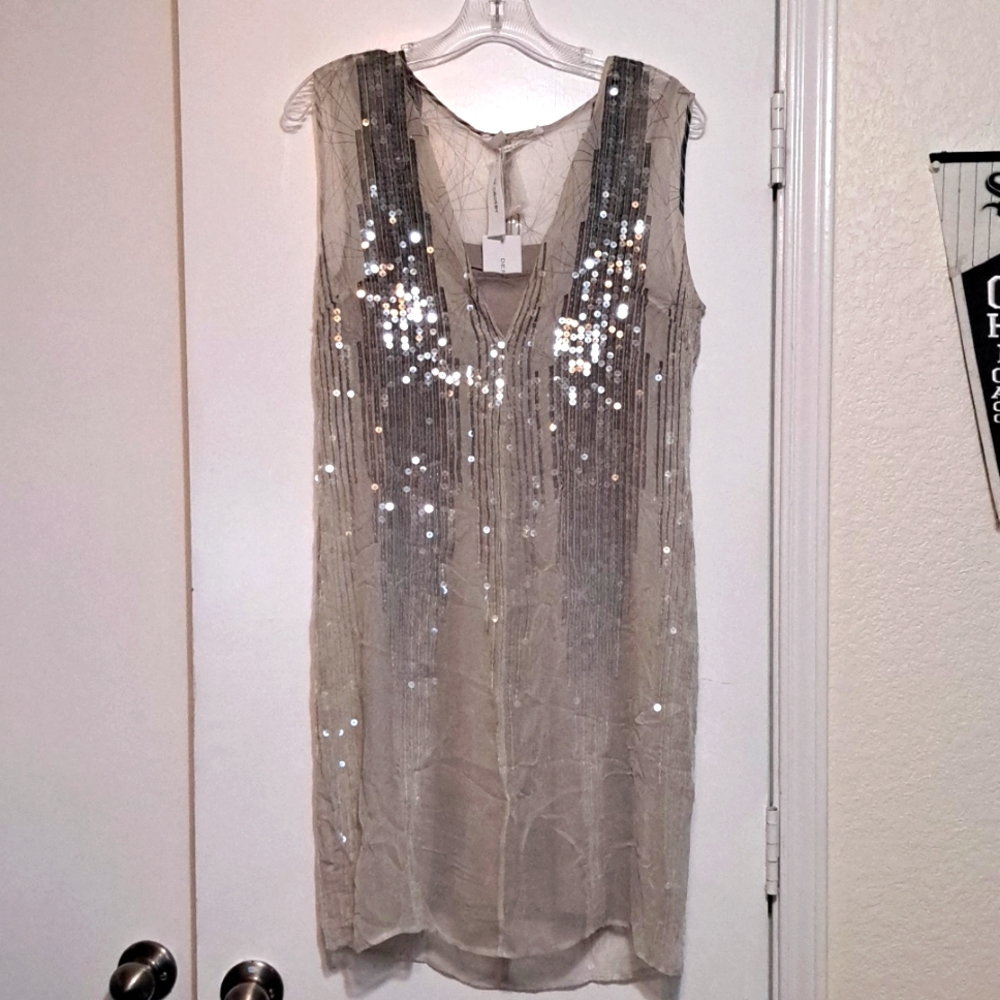 Derek Lam Ecru Sequin dress Size 8